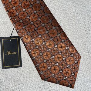 Bocara Men’s Dress Tie Size 57” 4” Orange Geometric Business Formal NWT